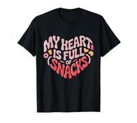 My Heart is Full of Snacks Design Humoristique T-Shirt