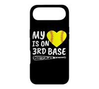 My Heart is on 3rd Base Batte de Softball fière Maman Papa Coque pour iPhone Air
