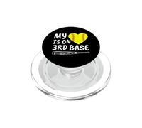 My Heart is on 3rd Base Batte de Softball fière Maman Papa PopSockets PopGrip pour MagSafe
