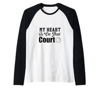My Heart is on that Court for Basketball Sport Lovers Manche Raglan