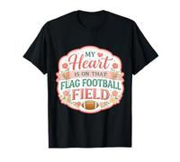 My Heart is on That Drapeau Terrain de Football Mère Maman Maman T-Shirt