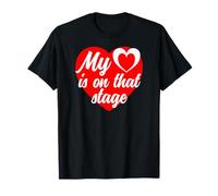 My Heart Is On That Stage Big Red Heart Ballet Fête des Mères T-Shirt