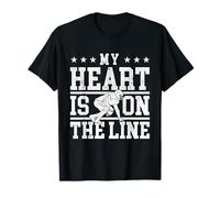 My Heart is on The Line - Lineman USA Football Lover T-Shirt