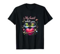 My Heart Orbits You Cute UFO Alien Couple Jeu de Mots T-Shirt