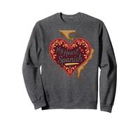 My Heart Speaks Cadeau d'amour Latina Espagnol pour Petite Amie Sweatshirt, Unisexe pour Adultes, Chiné Foncé, XXL