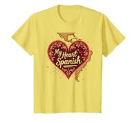 My Heart Speaks Cadeau d'amour Latina Espagnol pour Petite Amie T-Shirt, Enfant, Citron, 8 Ans