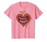 My Heart Speaks Cadeau d'amour Latina Espagnol pour Petite Amie T-Shirt, Enfant, Rose, 2 Ans