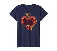 My Heart Speaks Cadeau d'amour Latina Espagnol pour Petite Amie T-Shirt, Femme, Bleu Marine, M