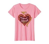 My Heart Speaks Cadeau d'amour Latina Espagnol pour Petite Amie T-Shirt, Femme, Rose, 3XL