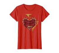 My Heart Speaks Cadeau d'amour Latina Espagnol pour Petite Amie T-Shirt, Femme, Rouge, XS