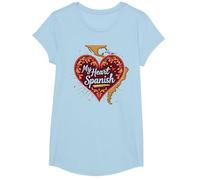 My Heart Speaks Cadeau d'amour Latina Espagnol pour Petite Amie T-Shirt, Fille, Bleu Céleste, XS