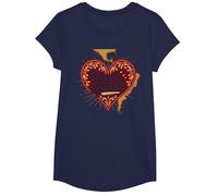 My Heart Speaks Cadeau d'amour Latina Espagnol pour Petite Amie T-Shirt, Fille, Bleu Marine, XS