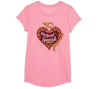 My Heart Speaks Cadeau d'amour Latina Espagnol pour Petite Amie T-Shirt, Fille, Rose, XS