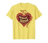 My Heart Speaks Cadeau d'amour Latina Espagnol pour Petite Amie T-Shirt, Homme, Citron, 3XL