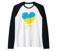My Heart with Ukraine Drapeau de l'Ukraine en Forme de cœur Manche Raglan