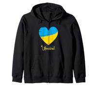 My Heart with Ukraine Drapeau de l'Ukraine en Forme de cœur Sweat à Capuche