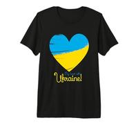 My Heart with Ukraine Drapeau de l'Ukraine en Forme de cœur T-Shirt Haut de Gamme