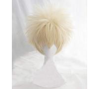 My Hero Academia Baku no Hero Bakugou Katsuki Bakugo Short Linen Blonde Heat Resistant Hair Cosplay Costume Wig + Free Wig Cap