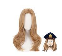 My Hero Academia Camie Utsushimi Perruque Cosplay Blonde Marron Longue Bouclée Perruques De Cheveux Synthétiques + Bonnet De Perruque