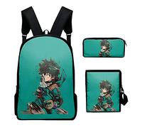 My Hero Academia Cartables Todoroki Shouto 3D Anime Sac à dos Toga Himiko Casual Daypacks Midoriya Izuku Boys Sac à dos d'école avec sac à bandoulière et trousse à crayons, C, 30x40x13cm