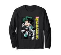 My Hero Academia Deku Action Pose with Kanji Anime Manche Longue