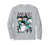 My Hero Academia Deku Action Poses Collage with Kanji Anime Manche Longue