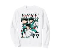 My Hero Academia Deku Action Poses Collage with Kanji Anime Sweatshirt