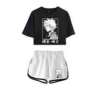 My Hero Academia Ensemble 2 pièces 3D d'été Crop Tops et shorts T-shirts Suits MHA Cosplay Anime Himiko Toga Tenue pour homme et femme XS-XXL - - S