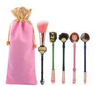 My Hero Academia Lot de 5 pinceaux de maquillage en métal pour fard à paupières, anti-cernes, fond de teint, blush