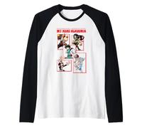 My Hero Academia Red Block Character Collage Anime Manche Raglan