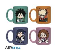 ABYSTYLE Set de 4 mugs à espresso My Hero Academia Chibi 150 ml Multicolore