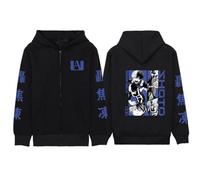 My Hero Academia Sweat À Capuche Zippé Noir À Manches Longues Confortable Hip Hop Y2k Manga Pulls Haute Qualité Épaule Tombante Dessin Animé Harajuku Vestes (Grand,Color 04)