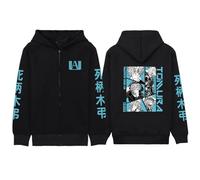 My Hero Academia Sweat À Capuche Zippé Noir À Manches Longues Confortable Hip Hop Y2k Manga Pulls Haute Qualité Épaule Tombante Dessin Animé Harajuku Vestes (M,Color 05)