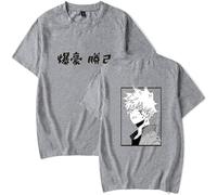 My Hero Academia T-Shirt Hommes Femmes Mode Harajuku Manches Courtes Katsuki Bakugo Cosplay Graphique Col Rond Épaule Tombante T-Shirts Respirants (TP,Color 02)