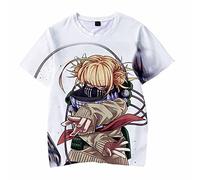 My Hero Academia T-shirt imprimé 3D Toga Himiko/Asui Tsuyu/Bakugō Katsuki/Midoriya Izuku/Todoroki Shouto Cosplay à manches courtes (costume MHA, unisexe), Type a, S