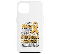 My Hero is Now My Angel Childhood Cancer Awareness Apparel Coque pour iPhone 13