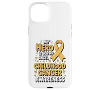 My Hero is Now My Angel Childhood Cancer Awareness Apparel Coque pour iPhone 15 Plus