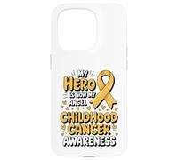 My Hero is Now My Angel Childhood Cancer Awareness Apparel Coque pour iPhone 15 Pro