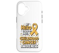 My Hero is Now My Angel Childhood Cancer Awareness Apparel Coque pour iPhone 16
