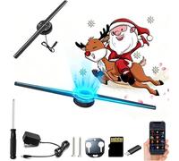 My Holo Screen, Myholoscreen 3D Hologram Fan Projecteur, Arbre de Noël Hologramme Fan Projecteur avec Wifi, Bluetooth, App, Christmas Halloween Picture Spinner