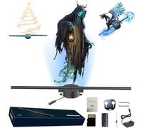 My Holo Screen Myholoscreen Projecteur de ventilateur hologramme 3D pour sapin de Noël avec Wifi, Bluetooth, application, Spinner d'images de Noël Halloween avec télécommande (1 pièce)