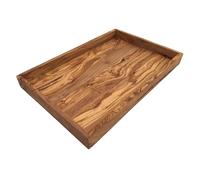 My Home Plateau rectangulaire en bois d'olivier 42 x 27 x 4 cm Plateau décoratif en bois de qualité supérieure