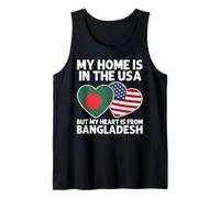 My Home USA My Heart Bangladesh Bangladesh American Pride Débardeur