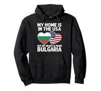 My Home USA My Heart Bulgarie Drapeau Bulgarie American Pride Sweat à Capuche