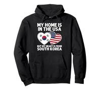 My Home USA My Heart Drapeau Corée du Sud Corée du Sud American Pride Sweat à Capuche