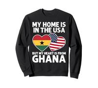 My Home USA My Heart Drapeau Ghana Ghanéen American Pride Sweatshirt