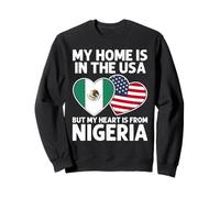 My Home USA My Heart Drapeau Nigérian American Pride Sweatshirt