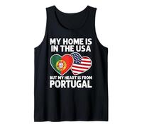 My Home USA My Heart Drapeau Portugal Portugal American Pride Débardeur