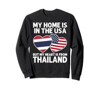 My Home USA My Heart Drapeau Thaïlande Thai American Pride Sweatshirt
