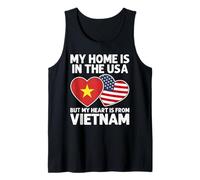 My Home USA My Heart Drapeau Vietnam Vietnamien American Pride Débardeur